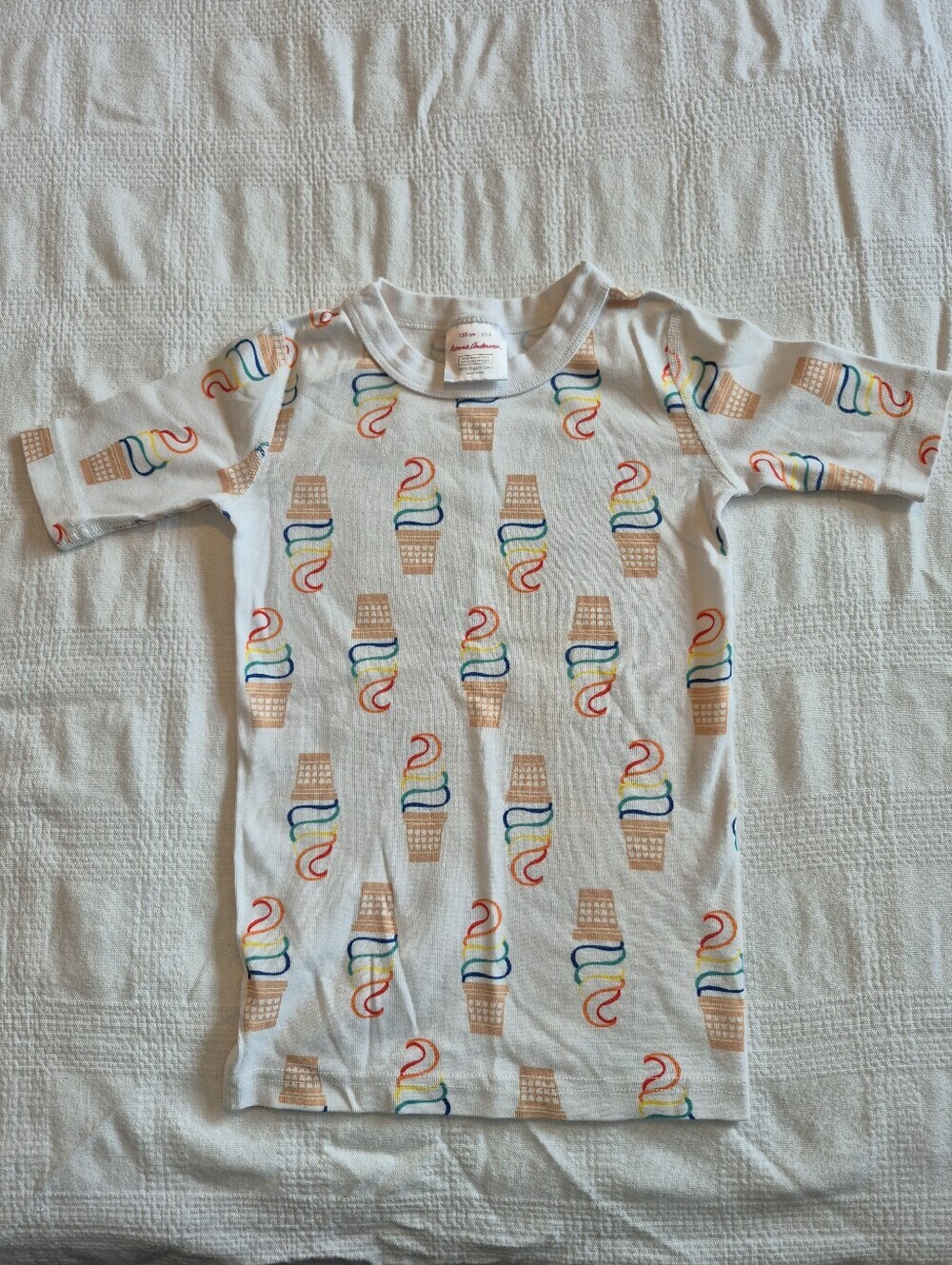 Hanna Andersson size 130 or 8 girls pajama top short sleeve ice cream VGUC